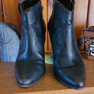 FRYE REINA Black/brown Leather Ankle Boots